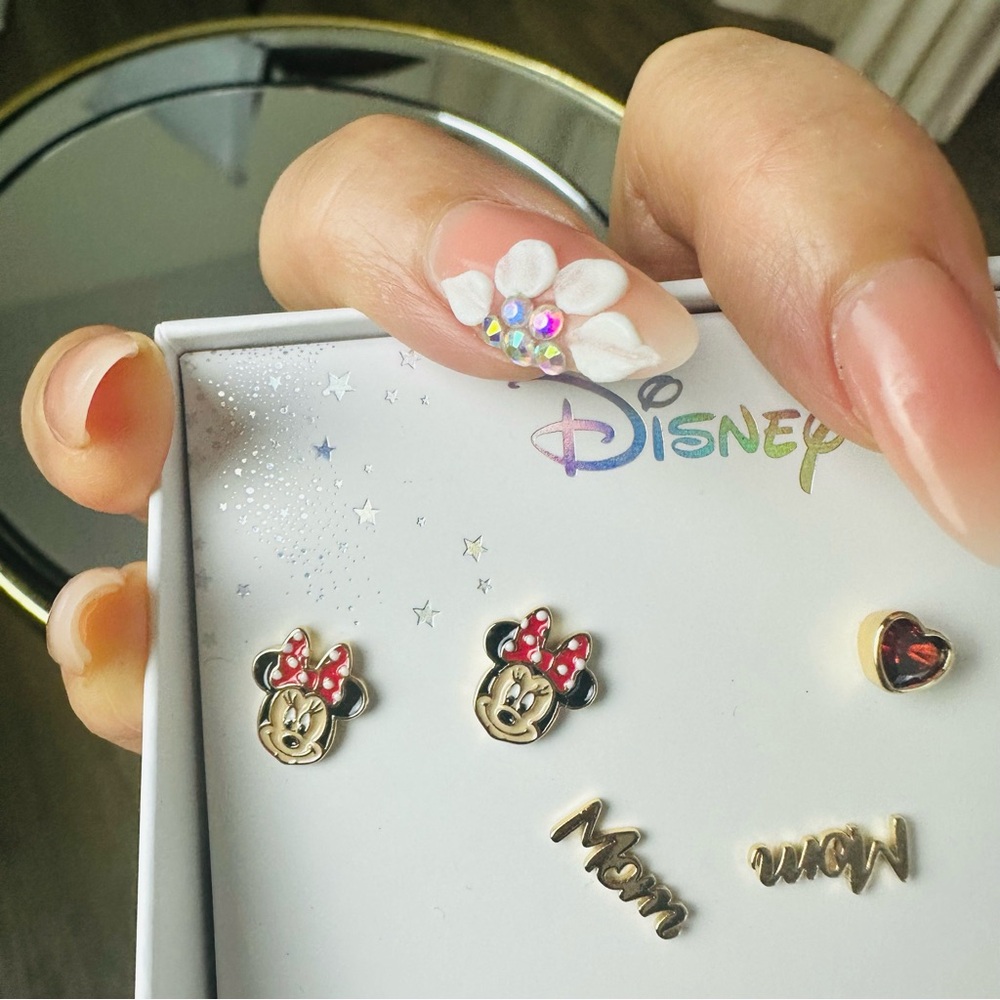 Disney Minnie Mouse Gold and Red Earrings Set